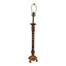 Load image into Gallery viewer, 1920's Tall Brass Barley Twist Candlestick Table Lamp-Lamp-Antique Warehouse