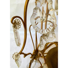 Load image into Gallery viewer, 19th Century French Brass and Crystal Sconces - 5 Light - a pair-Sconces-Antique Warehouse