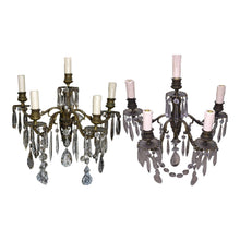 Load image into Gallery viewer, 19th Century French Louis XV Bronze and Crystal sconces - 5 light - a pair-Sconces-Antique Warehouse