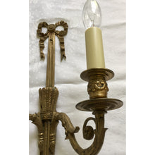 Load image into Gallery viewer, 19th Century French Louis XVI Brass Ribbon Sconces - a pair-Sconces-Antique Warehouse