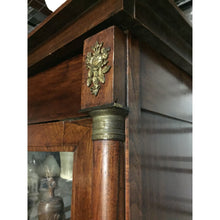 Load image into Gallery viewer, 19th Century French Mahogany Empire Armoire / Cabinet with Brass Mounts and Glass Doors-Armoire-Antique Warehouse