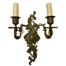 Load image into Gallery viewer, 19th Century French Rococo Cast Bronze 2 Arm Sconces - a pair-Sconces-Antique Warehouse