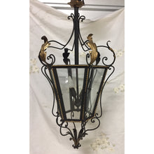Load image into Gallery viewer, 19th Century Iron & Brass Painted Hanging Lantern-Chandelier-Antique Warehouse
