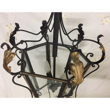 Load image into Gallery viewer, 19th Century Iron & Brass Painted Hanging Lantern-Chandelier-Antique Warehouse