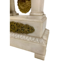 Load image into Gallery viewer, French Charles X Marble and Brass Portico Mantel Clock Circa 1860-Clock-Antique Warehouse