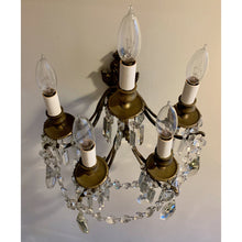 Load image into Gallery viewer, French Louis XV Bronze and Crystal Sconces - 5 Light - a pair-Sconces-Antique Warehouse