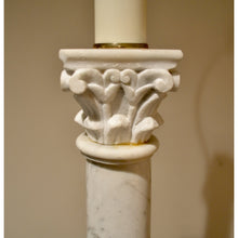 Load image into Gallery viewer, Italian NeoClassical White Marble Column Table Lamp - 41" Tall-Lamp-Antique Warehouse