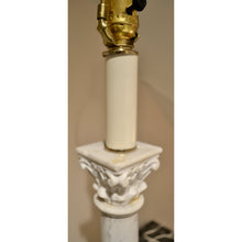 Load image into Gallery viewer, Italian NeoClassical White Marble Column Table Lamp - 41" Tall-Lamp-Antique Warehouse
