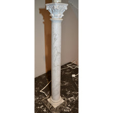 Load image into Gallery viewer, Italian NeoClassical White Marble Column Table Lamp - 41" Tall-Lamp-Antique Warehouse