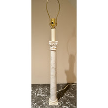 Load image into Gallery viewer, Italian NeoClassical White Marble Column Table Lamp - 41" Tall-Lamp-Antique Warehouse