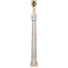 Load image into Gallery viewer, Italian NeoClassical White Marble Column Table Lamp - 41" Tall-Lamp-Antique Warehouse