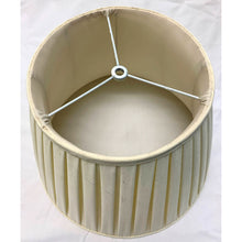 Load image into Gallery viewer, Vintage English Box Pleated Silk Empire Lampshade - Cream- 16"W x 11.5"H-Lampshade-Antique Warehouse