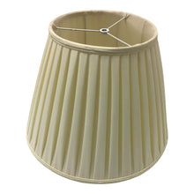 Load image into Gallery viewer, Vintage English Box Pleated Silk Empire Lampshade - Cream- 16"W x 11.5"H-Lampshade-Antique Warehouse