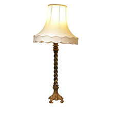 Load image into Gallery viewer, 1920&#39;s Tall Brass Barley Twist Candlestick Table Lamp-Lamp-Antique Warehouse
