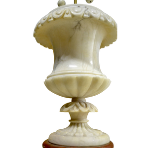 1940's Italian Large White Marble Urn Table Lamps-Lamp-Antique Warehouse