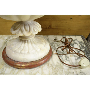 1940's Italian Large White Marble Urn Table Lamps-Lamp-Antique Warehouse