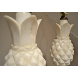 1950's Italian Alabaster Pineapple Table Lamps - a pair-Lamp-Antique Warehouse