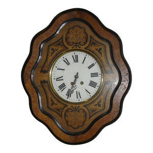 19th C. French "Oeuil de Boeuf" Eye of the Ox Inlaid Wall Clock-Clock-Antique Warehouse