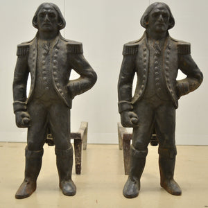 19th Century American Napoleon Cast Iron Andirons or Firedogs by Howes-Decorative-Antique Warehouse