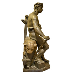 19th Century Bronze Sculpture "Le Commerce" by Ernest Justin Ferrand-Sculpture-Antique Warehouse