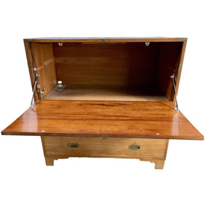 19th Century English Mahogany Campaign Chest with Secrétaire Drop Front-Chest-Antique Warehouse