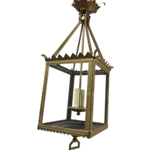 Load image into Gallery viewer, 19th Century French Brass Square Hanging Lantern-Lantern-Antique Warehouse