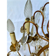 Load image into Gallery viewer, 19th Century French Brass and Crystal Sconces - 5 Light - a pair-Sconces-Antique Warehouse