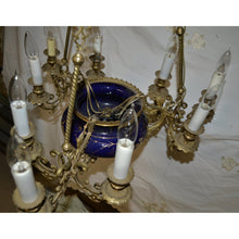 Load image into Gallery viewer, 19th Century French Bronze and Porcelain Chandelier - 9-Lights-Chandelier-Antique Warehouse