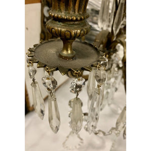 19th Century French Louis XV Bronze and Crystal sconces - 5 light - a pair-Sconces-Antique Warehouse