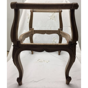 19th Century French Louis XV Carved Walnut Bench | Stool-Stool-Antique Warehouse