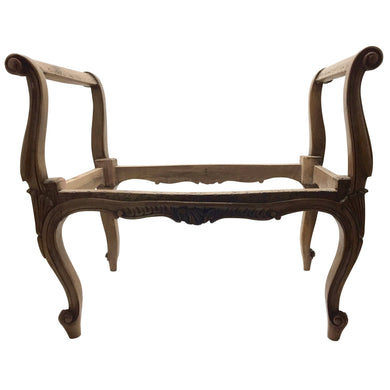 19th Century French Louis XV Carved Walnut Bench | Stool-Stool-Antique Warehouse