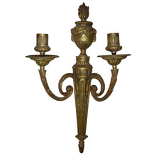 Load image into Gallery viewer, 19th Century French Louis XVI Style Bronze Cast Sconces - 2 arms - a pair-Sconces-Antique Warehouse