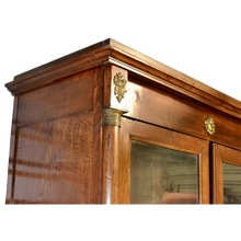 Load image into Gallery viewer, 19th Century French Mahogany Empire Armoire / Cabinet with Brass Mounts and Glass Doors-Armoire-Antique Warehouse