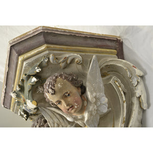 19th Century French Plaster Bracket / Corbel with Cherubs-Decorative-Antique Warehouse