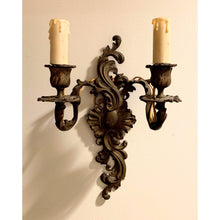 Load image into Gallery viewer, 19th Century French Rococo Cast Bronze 2 Arm Sconces - a pair-Sconces-Antique Warehouse