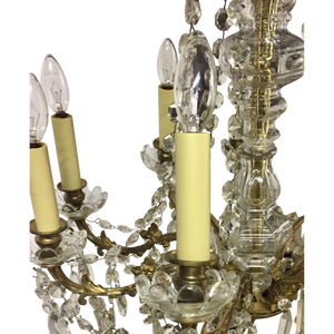 19th Century Napoleon III French Crystal and Bronze Doré 9-Light Chandelier-Chandelier-Antique Warehouse