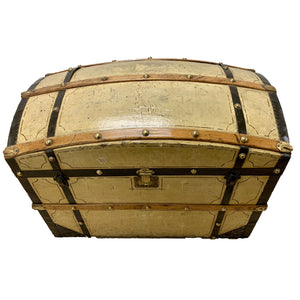 19th Century Painted Barrel Dome Top Blanket Trunk | Chest-Trunk-Antique Warehouse