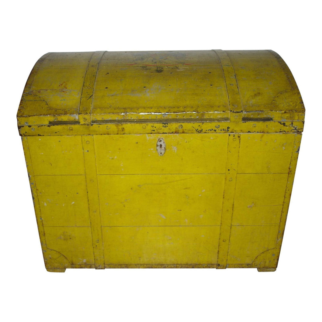 19th Century Painted Dome Top Blanket Chest | Trunk-Chest-Antique Warehouse