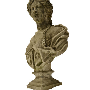 19th Century Stone Sculpture Bust | Statue on Pedestal-Sculpture-Antique Warehouse