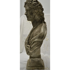 19th Century Stone Sculpture Bust | Statue on Pedestal-Sculpture-Antique Warehouse