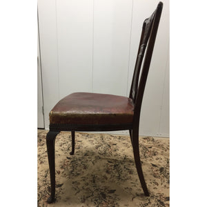 20th Century Mahogany Side Chair with Red Leather-Chairs-Antique Warehouse