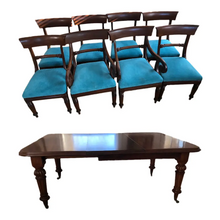 Load image into Gallery viewer, Mid 19th Century Antique Victorian Mahogany Dining Set with Table and 8 Chairs - Set of 9-Dining Table-Antique Warehouse