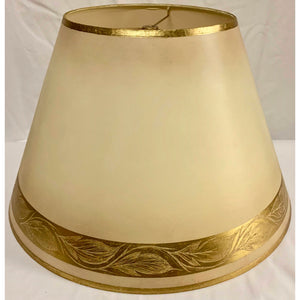 Vintage Empire Lamp Shade with Gold Paint Trim-Lampshade-Antique Warehouse