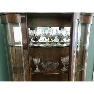 Antique American Bow Glass China Cabinet - Chittendon & Eastman-Cabinet-Antique Warehouse