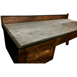 Antique Country Work Table | Island with Stainless Steel Top - 6 feet-Table-Antique Warehouse