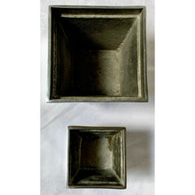 Load image into Gallery viewer, Vintage Square Polished Steel Small 4&quot; Planter-Pots &amp; Planters-Antique Warehouse