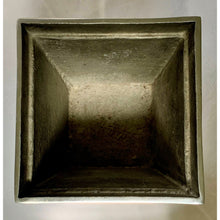 Load image into Gallery viewer, Vintage Square Polished Steel Large 6.25&quot; Planter-Pots &amp; Planters-Antique Warehouse