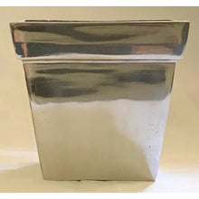 Load image into Gallery viewer, Vintage Square Polished Steel Small 4&quot; Planter-Pots &amp; Planters-Antique Warehouse