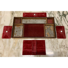 Load image into Gallery viewer, Antique Victorian Walnut Sewing or Jewelry Box | Tray with Velvet Covered Compartments-Decorative-Antique Warehouse