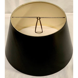 Vintage Round Black Bouillotte Lampshade | Small - 10"W x 6.5"H-Lampshade-Antique Warehouse